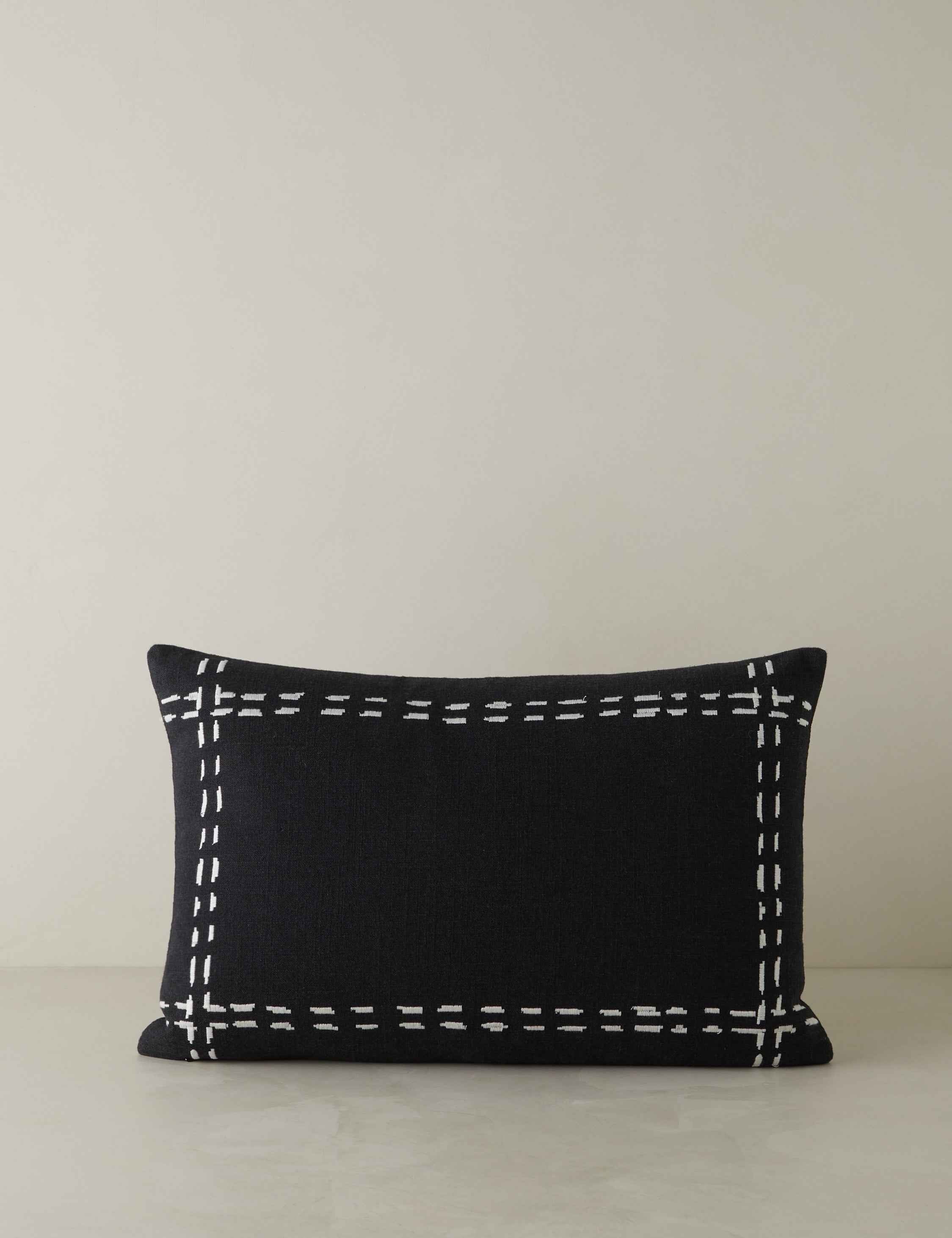 Bento Embroidered Pillow | Linen with Double Stitch Detail