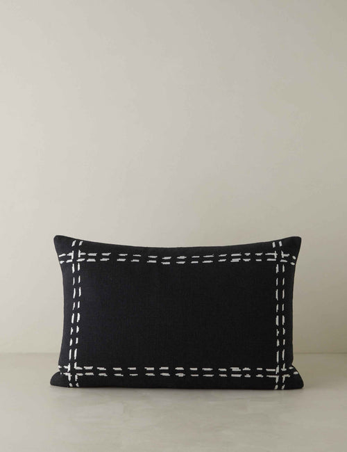 Bento Embroidered Pillow | Linen with Double Stitch Detail