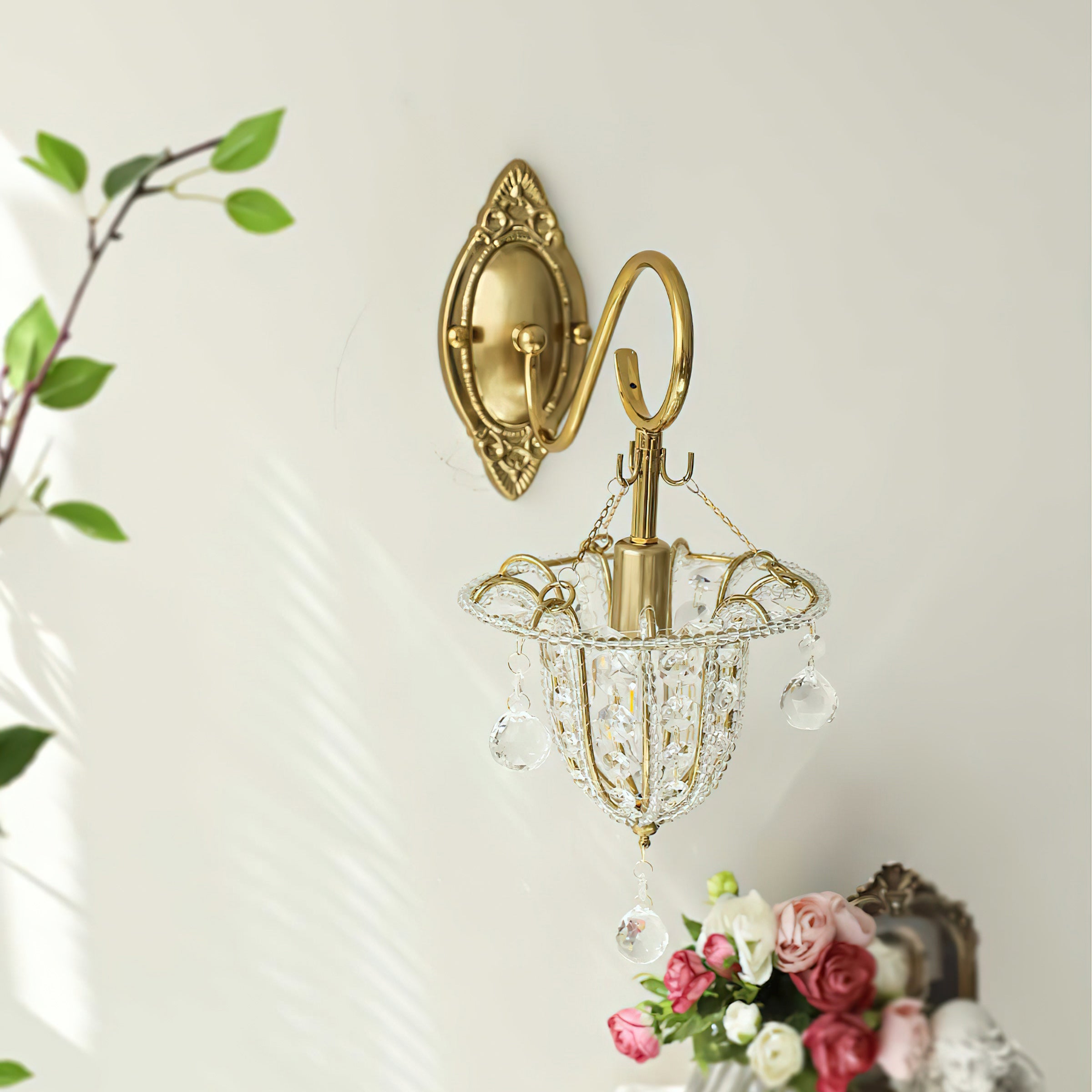 Acento Brass & Glass Wall Sconce