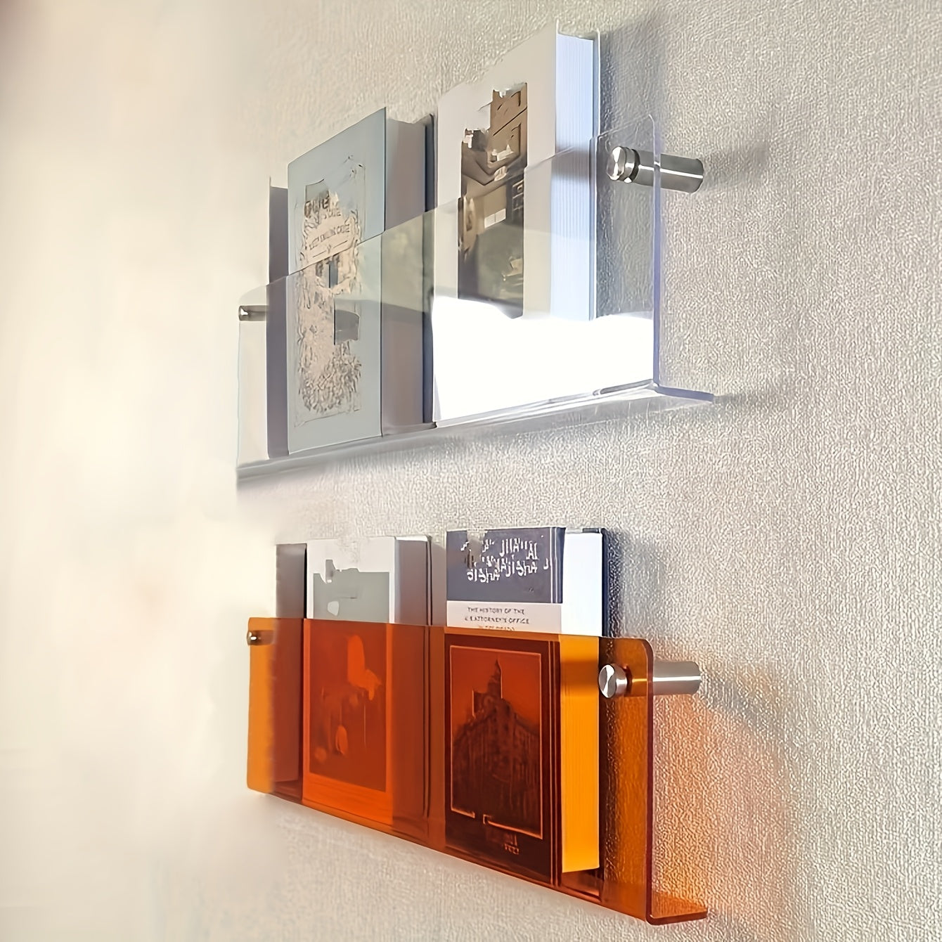 AcrylVista: Transparent Wall Shelf – Modern, Decorative & Hanging for Books & Magazines in Library & Living Room