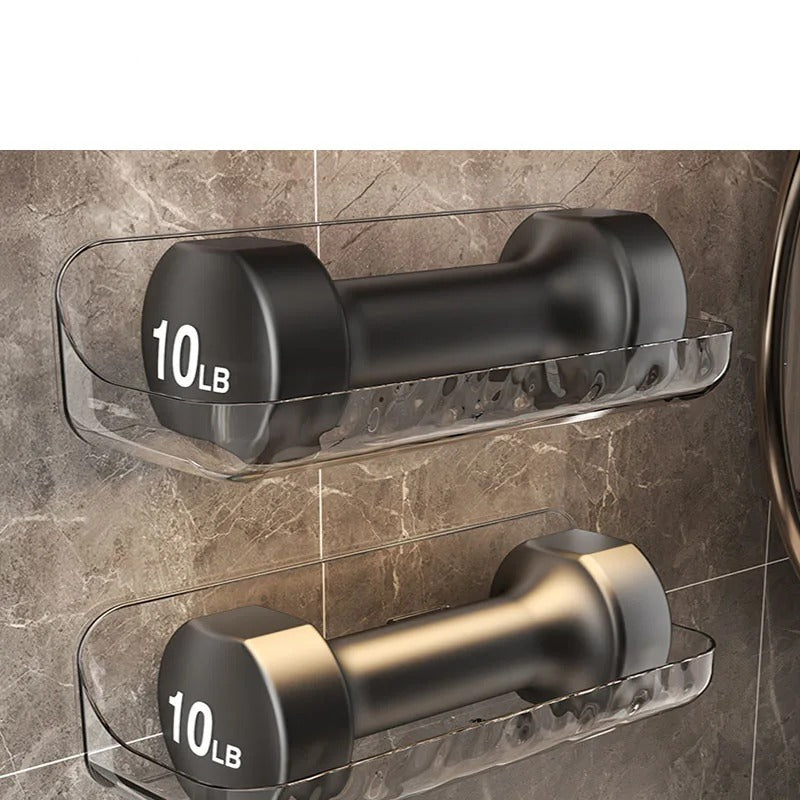 No Drill Bathroom Shelf Wall Storage Rack Easy Install
