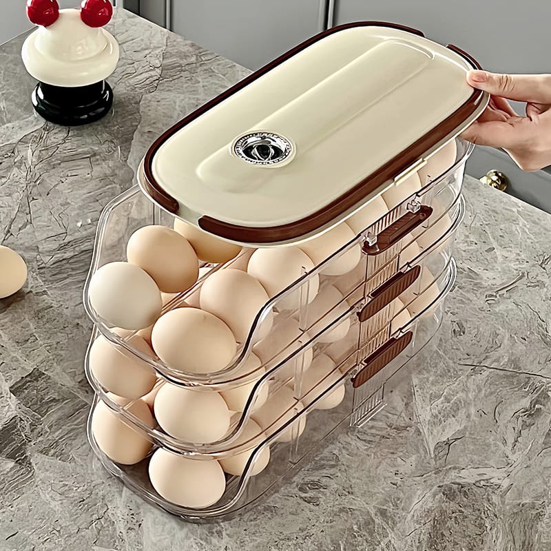 Egg Storage Container Stackable Acrylic Clear Refrigerator Organizer
