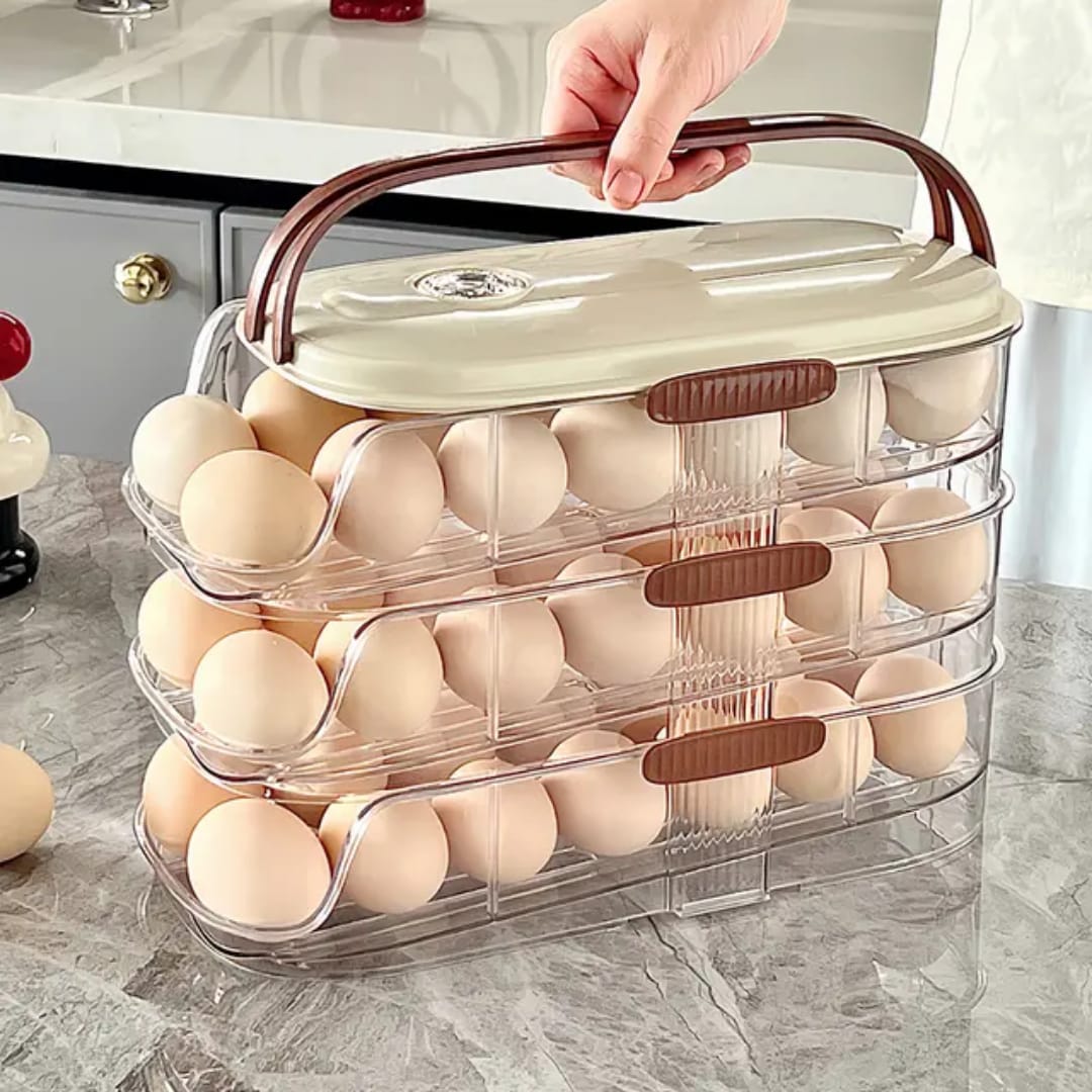 Egg Storage Container Stackable Acrylic Clear Refrigerator Organizer