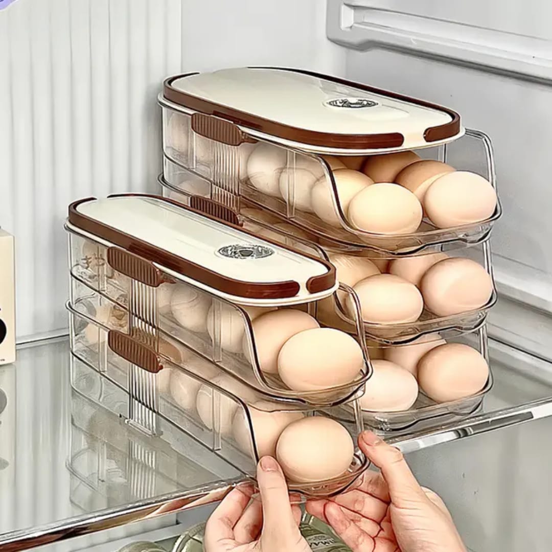 Egg Storage Container Stackable Acrylic Clear Refrigerator Organizer