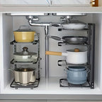 Kitchen Rack Cookware Storage Organizer for Pots Pans and Lids