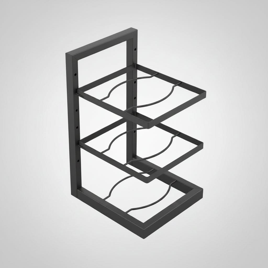 Kitchen Rack Cookware Storage Organizer for Pots Pans and Lids