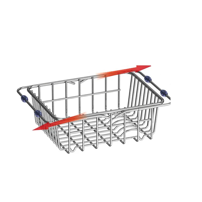 Sink Dish Rack Stainless Steel Expandable Adjustable Over Sink