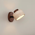 Adjustable Wall Sconce - Natural Travertine & Wood Design