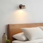 Adjustable Wall Sconce - Natural Travertine & Wood Design
