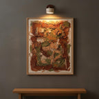 Adjustable Wall Sconce - Natural Travertine & Wood Design