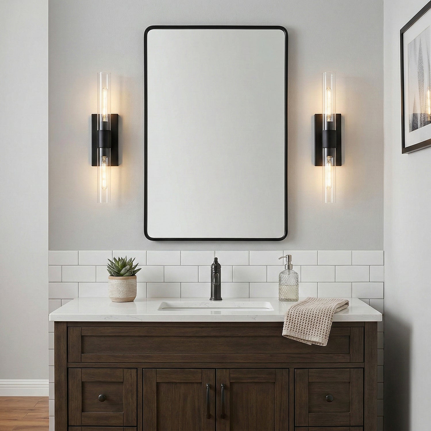 Aether Clear Glass Cylinder Wall Sconce