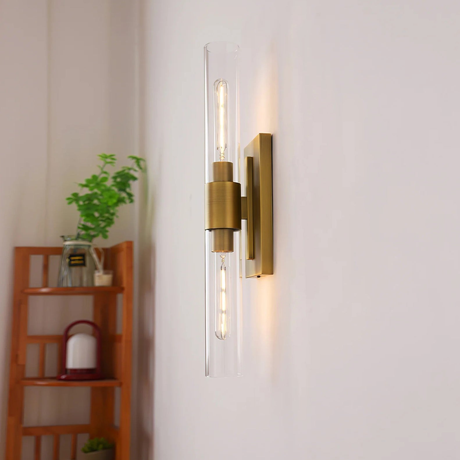 Aether Clear Glass Cylinder Wall Sconce