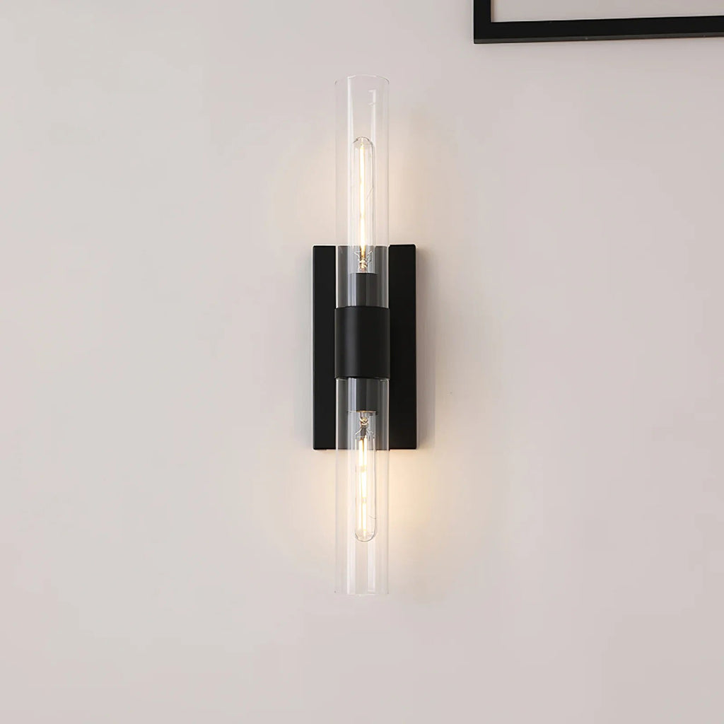 Aether Clear Glass Cylinder Wall Sconce