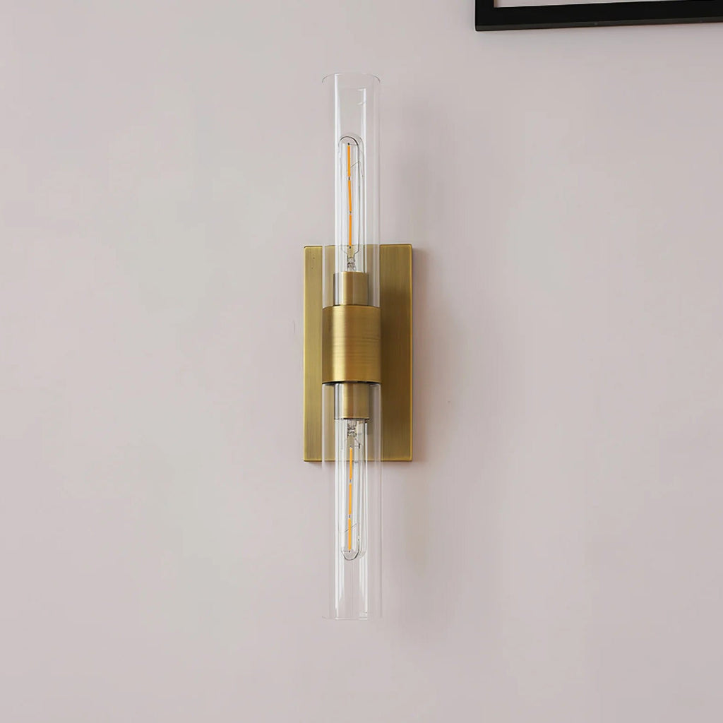Aether Clear Glass Cylinder Wall Sconce