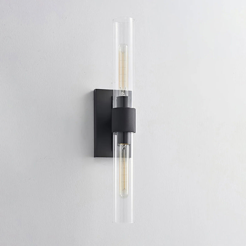 Aether Clear Glass Cylinder Wall Sconce