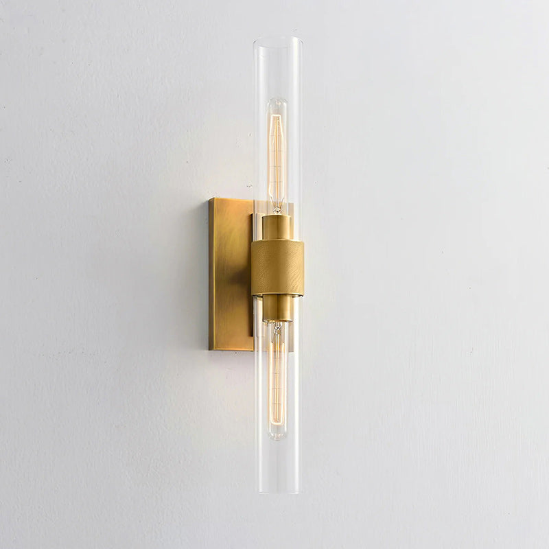 Aether Clear Glass Cylinder Wall Sconce