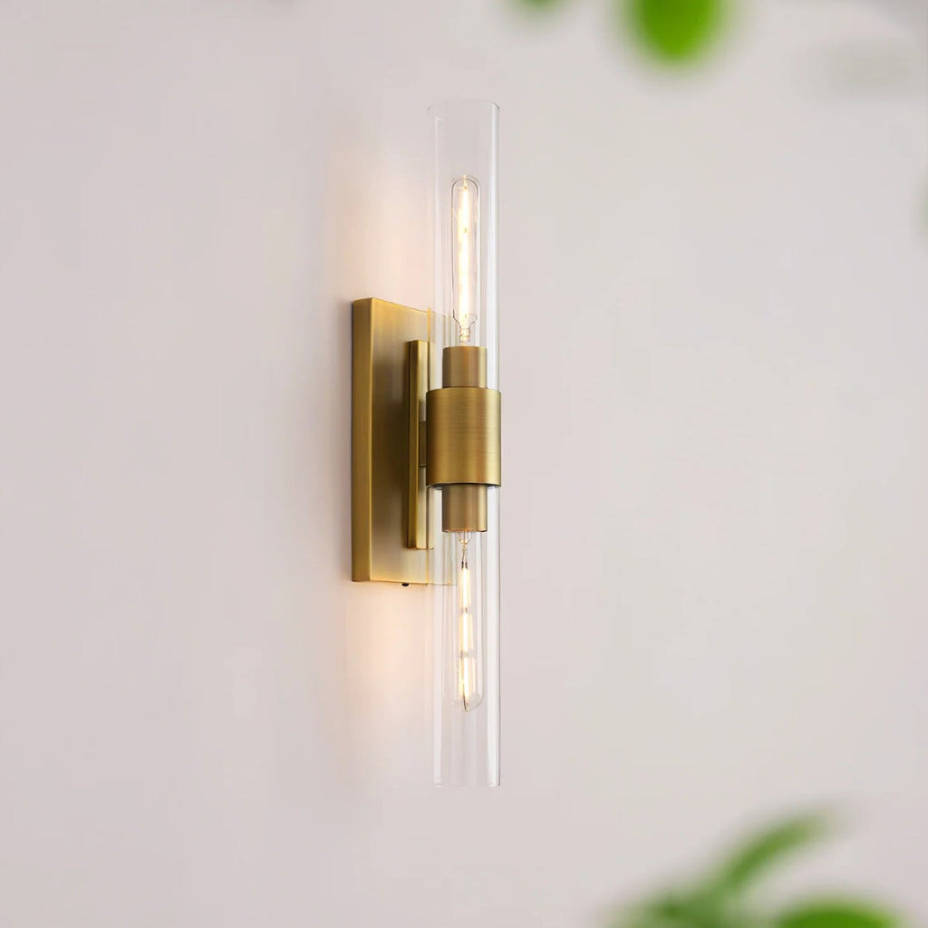 Aether Clear Glass Cylinder Wall Sconce