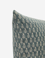 Astra Linen Pillow | Handmade Block Print, Floral Design