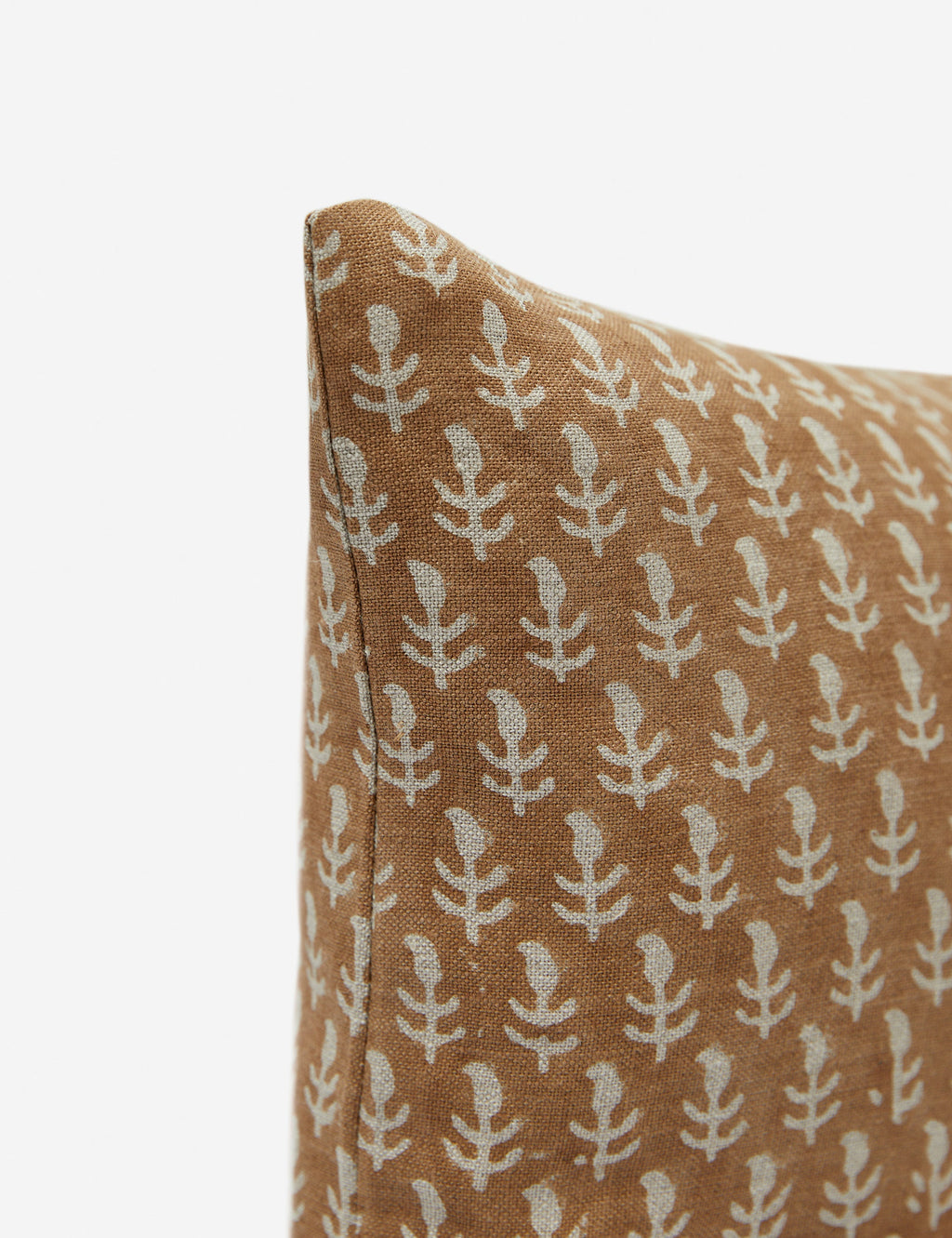 Astra Linen Pillow | Handmade Block Print, Floral Design