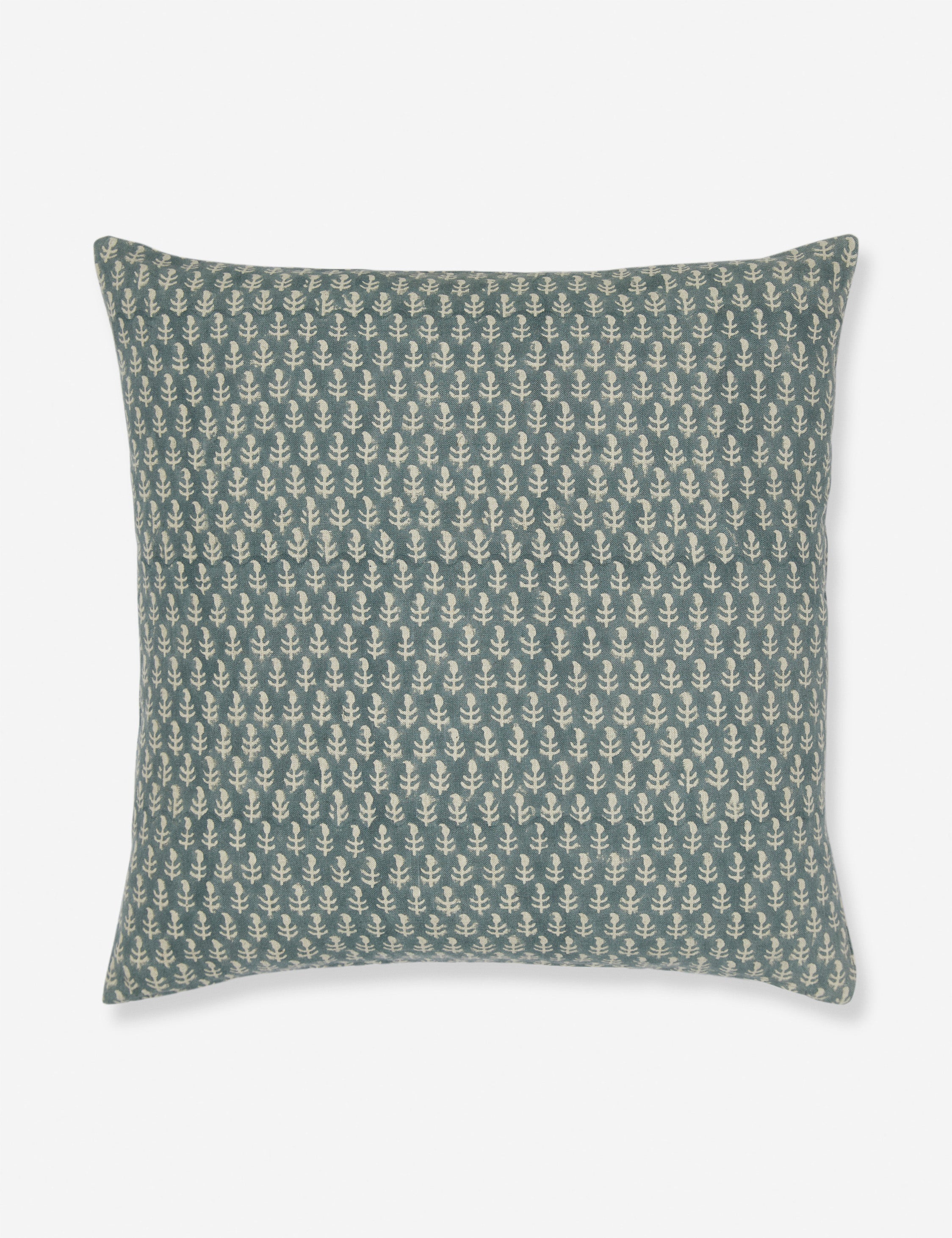 Astra Linen Pillow | Handmade Block Print, Floral Design