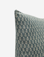 Astra Linen Pillow | Handmade Block Print, Floral Design