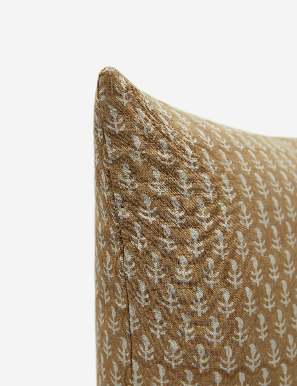 Astra Linen Pillow | Handmade Block Print, Floral Design