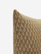 Astra Linen Pillow | Handmade Block Print, Floral Design