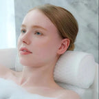 Air Mesh Bath Pillow for Neck and Head Support - Ergonomic Waterproof Tub Pillow with Suction Cups and Quick-Dry Technology