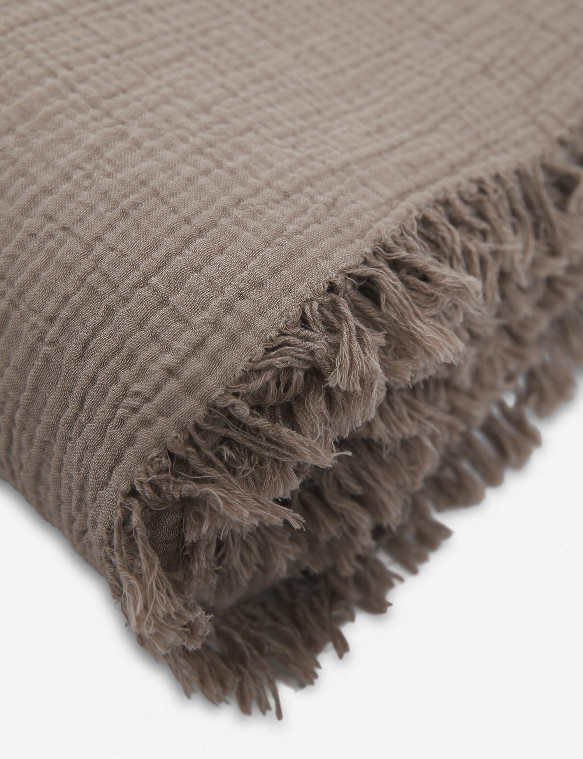 Alaia Bed Cover | Organic Cotton, Fringed Ends