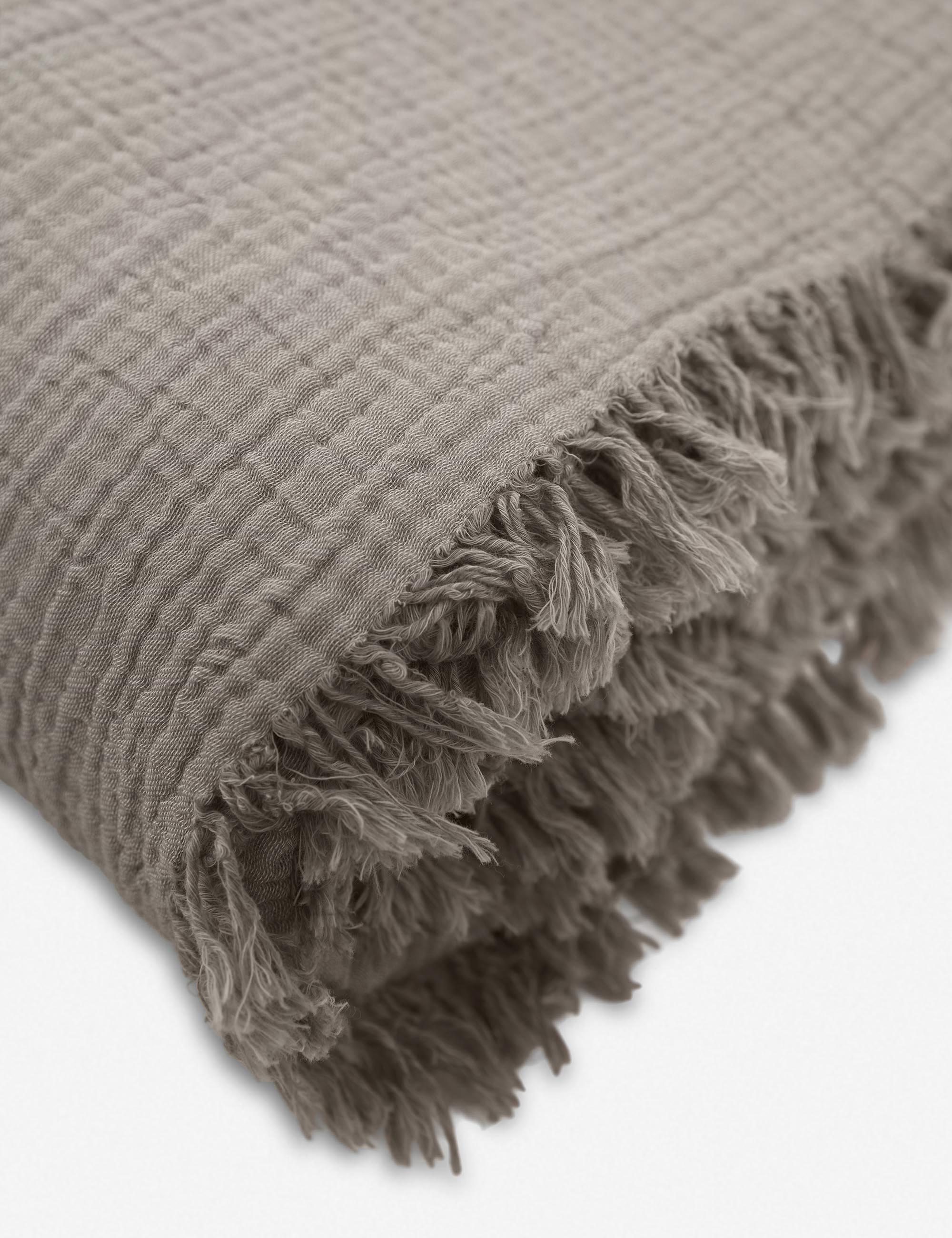 Alaia Bed Cover | Organic Cotton, Fringed Ends