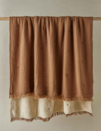 Alera Sherpa Throw | Plush Organic Cotton, Fringed Ends