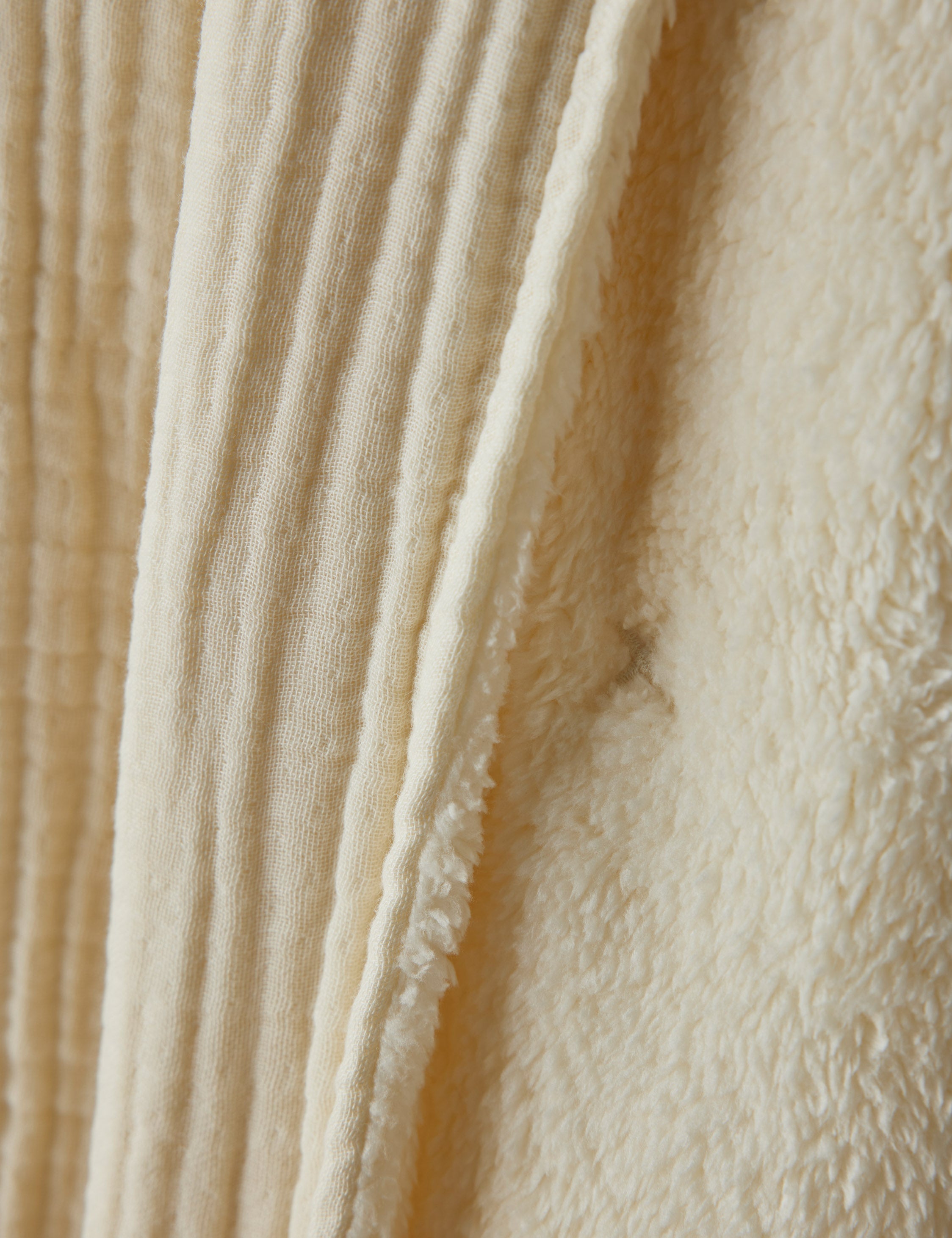 Alera Sherpa Throw | Plush Organic Cotton, Fringed Ends