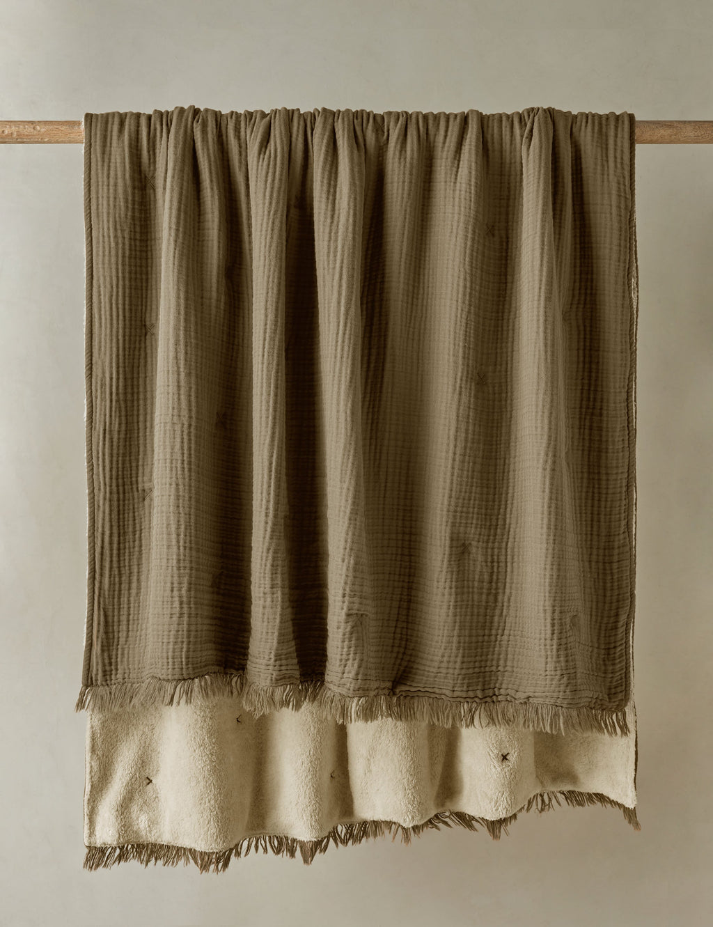 Alera Sherpa Throw | Plush Organic Cotton, Fringed Ends