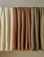 Alera Sherpa Throw | Plush Organic Cotton, Fringed Ends