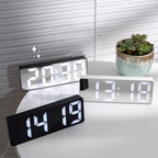 Alarm Clock Digital LED Mirror Display USB Battery Powered