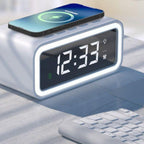 Digital Alarm Clock with LED Display Qi Wireless Charging ABS Plastic