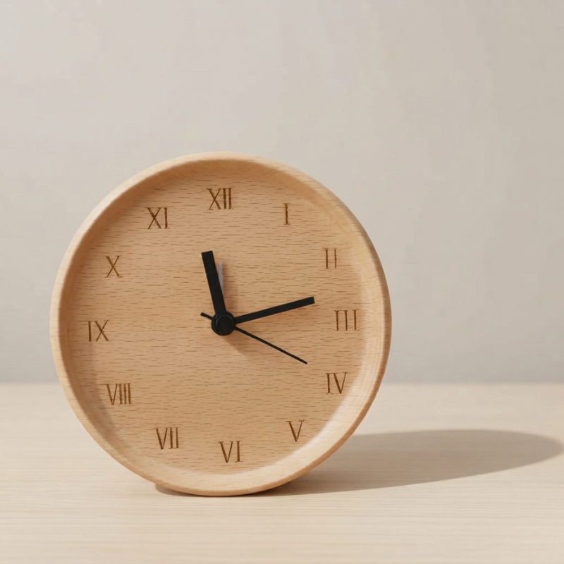 Alarm Clock Tabletop Silent Movement Minimalist Home Office