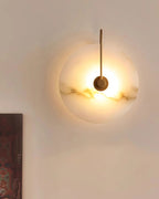 AlbaCiré: Modern LED Wall Light Made of Alabaster in Circular Design – for Bedroom & Living Area