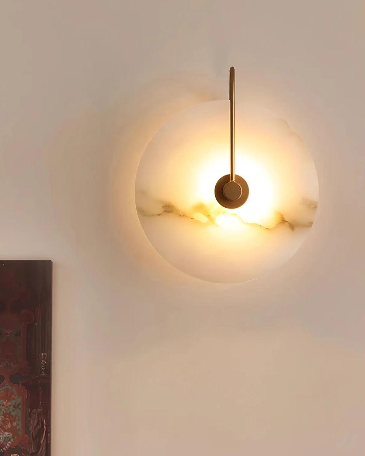 AlbaCiré: Modern LED Wall Light Made of Alabaster in Circular Design – for Bedroom & Living Area
