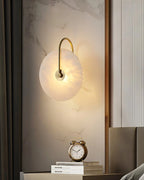 AlbaCiré: Modern LED Wall Light Made of Alabaster in Circular Design – for Bedroom & Living Area