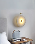 AlbaCiré: Modern LED Wall Light Made of Alabaster in Circular Design – for Bedroom & Living Area