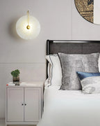 AlbaCiré: Modern LED Wall Light Made of Alabaster in Circular Design – for Bedroom & Living Area
