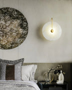 AlbaCiré: Modern LED Wall Light Made of Alabaster in Circular Design – for Bedroom & Living Area