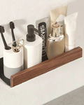 AlignaLume: Modern Wall Shelf made of Metal with Wood Front & Minimalist Design – for Bathroom & Kitchen