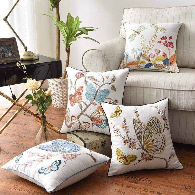 Fiora Cushion Cover | Artisan Embroidery, 45x45 cm