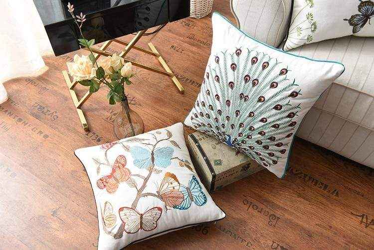 Fiora Cushion Cover | Artisan Embroidery, 45x45 cm