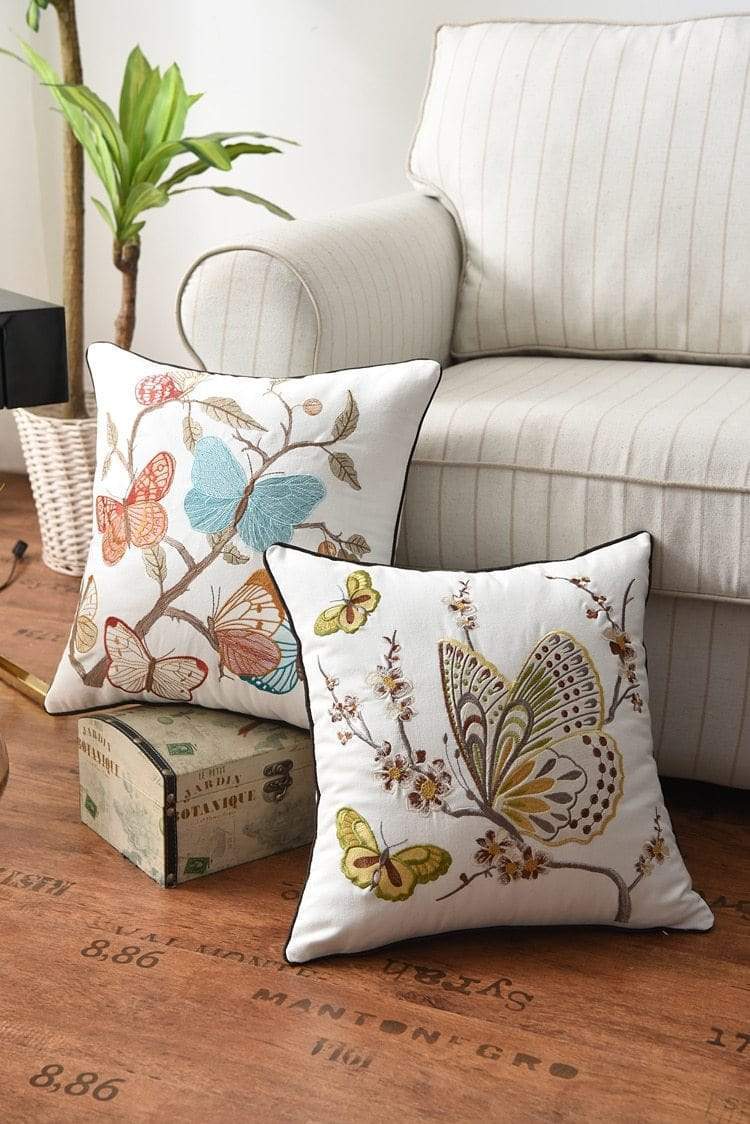 Fiora Cushion Cover | Artisan Embroidery, 45x45 cm
