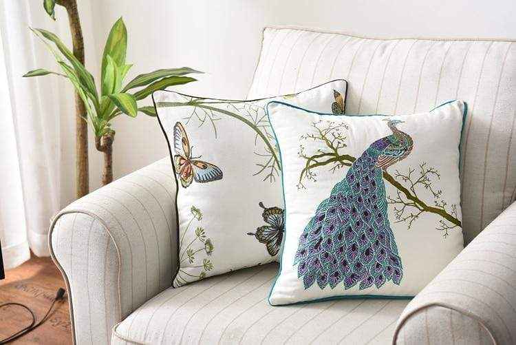Fiora Cushion Cover | Artisan Embroidery, 45x45 cm