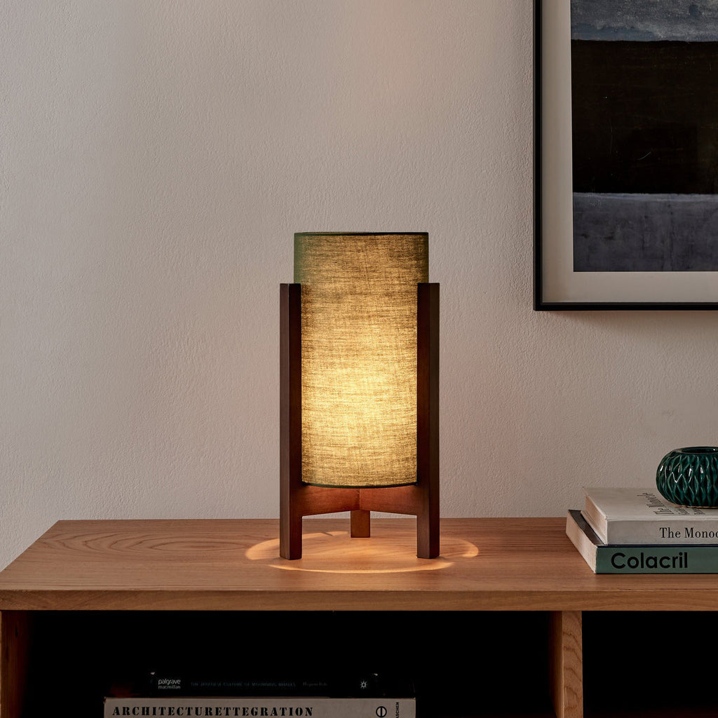 Aliyah Wood & Fabric Lantern Table Lamp