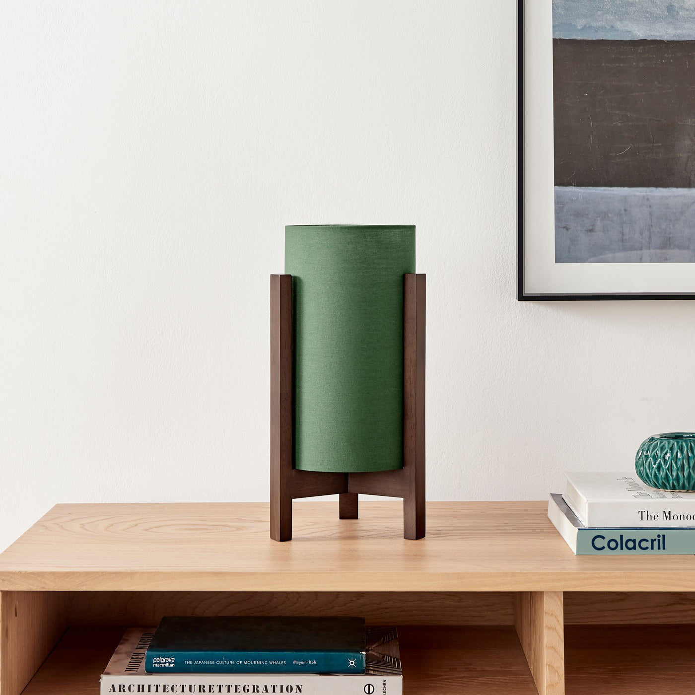 Aliyah Wood & Fabric Lantern Table Lamp